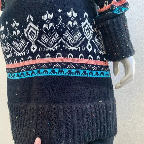 Love Stitch long cardigan black abstract print Size Medium - Picture 7 of 11